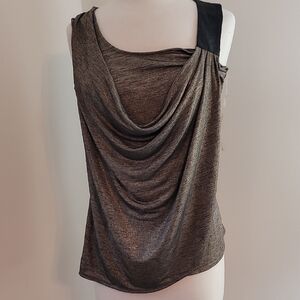 Elegant Brown Drape Top